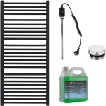 CERANO Koupelnový elektrický radiátorový set Antonio - 600W - černá matná - 1180x550 mm