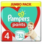 Pampers Pants Plenkové Kalhotky Velikost 4, 52 Kusů, 9kg-15kg