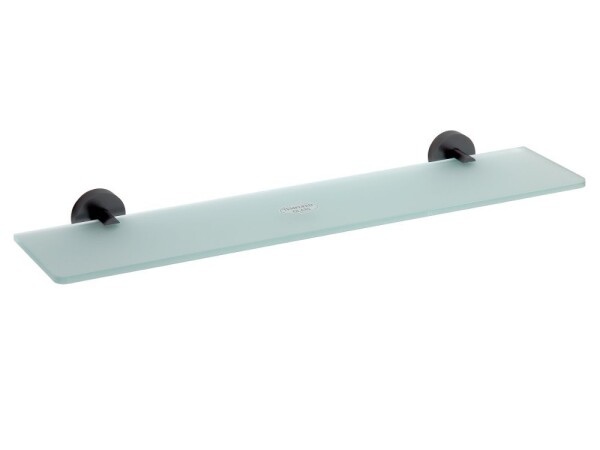 SAPHO - X-ROUND BLACK skleněná polička, 600, černá mat XR609B