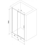 MEXEN - Exo sprchové dveře křídlové 105, transparent, chrom 819-105-000-01-00