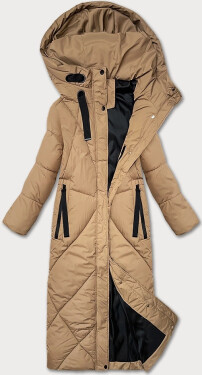 Dámská zimní bunda ve velbloudí barvě v délce ke kolenům J Style (5M3232-84) odstíny béžové S (36)