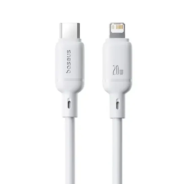 Baseus Silky (P10377700213-00) Rychlonabíjecí kabel USB-C/Lightning 20W 1m bílá (P10377700213-00)