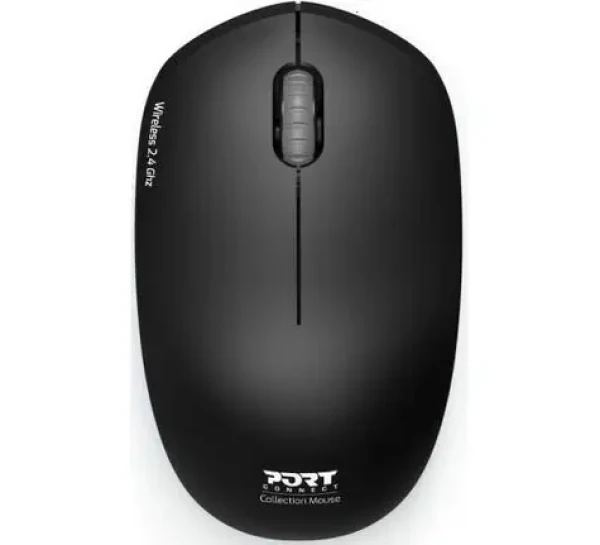 PORT CONNECT Wireless COLLECTION černá / bezdrátová myš / USB-A 2.4GHz dongle / 1600 DPI / 1x AA (900540-PC)