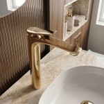 REA - Umyvadlová baterie PREMIUM Vision Gold vysoká REA-B8944