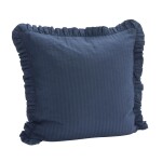 MADAM STOLTZ Povlak na polštář Ruffled Dark Blue 50 × 50 cm, modrá barva, textil