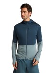 Pánská merino mikina ICEBREAKER Mens 200 Realfleece Descender LS Zip Hoodie, Abyss/Blue Ash velikost: M