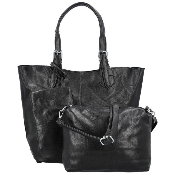 Trendy dámský koženkový set kabelek Catia, černý