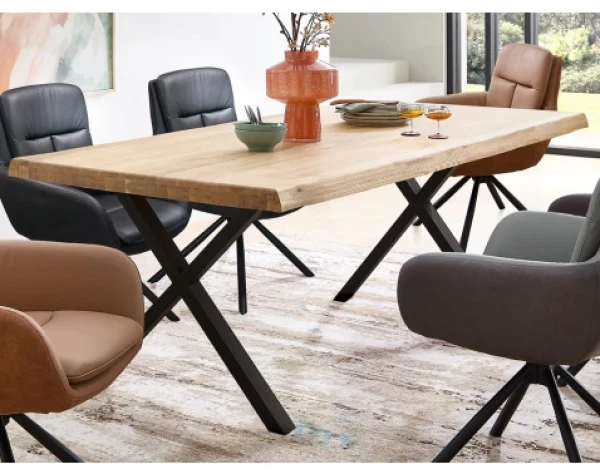 Jídelní stůl z dubového dřeva Chris X, 200x100 cm