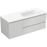 MEXEN/S - Rivel koupelnová skříňka 120 cm s umyvadlem Vela pravá, 2S, 1D, reliéf, šedá/bílá mat 91A23-12047-3-BBFFF62-W23P01