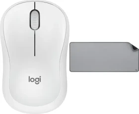 Logitech M240 Silent bílá + Studio Series Mid Grey / Sada bezdrátová myš a podložka / optická / 4000 DPI / USB přijímač