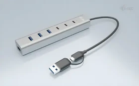 I-tec USB-C+USB-A Metal Charging HUB 7 Port / USB hub / USB 3.2 Gen 1 / 4x USB-A + 3x USB-C / nabíjení 7,5 W (CAHUBMETAL7)