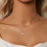 Stříbrný dvojitý náhrdelník Cristy 1 ct MOISSANITE + CERTIFIKÁT, Stříbrná 40 cm + 5 cm (prodloužení) certifikát GRA, hadřík na čištění stříbra, dárková krabička