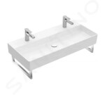 VILLEROY & BOCH - Memento 2.0 Dvojumyvadlo 1200x470 mm, s přepadem, 2 otvory pro baterii, alpská bílá 4A22C401