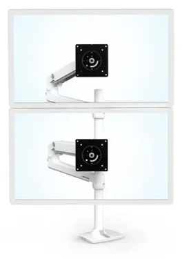 ERGOTRON LX Dual Stacking Arm Tall Pole bílá / Stolní držák pro 2 LCD / Do 40" / VESA 75x75, 100x100 (45-509-216)