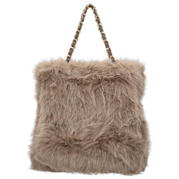 Módní dámská plyšová kabelka do ruky Lilith, khaki