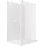 CERANO Sprchová zástěna Walk-in Onyx Duo L/P - 8 mm - kulatá vzpěra - bílá matná, rýhované sklo - 50x200 cm