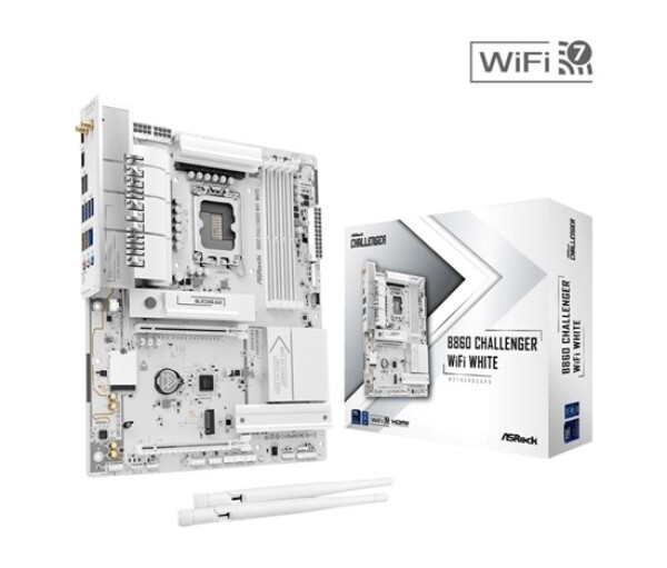 ASRock MB Sc LGA1851 B860 Challenger WiFi WHITE, Intel B860, 4xDDR5, 1xHDMI, WiFi, ATX EDF_1883131