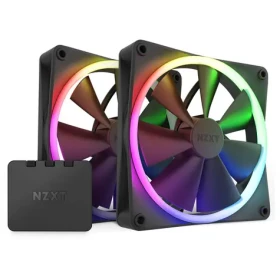 NZXT F140 PWM 2ks + ovladač černá / 140mm / Fluid Dynamic Bearing / 32.5 dB @ 1800 RPM / 89.48 CFM / 4-Pin PWM (RF-R14DF-B1)