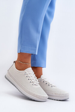 Kožené Sportovní Dámské Tenisky Beige Lalnai 39