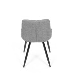 Židle jídelní, stříbrná látka, nohy černý kov