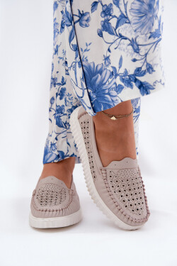 Kožené Dámské Mokasíny S Vzorováním Vinceza 88028 Béžové 36