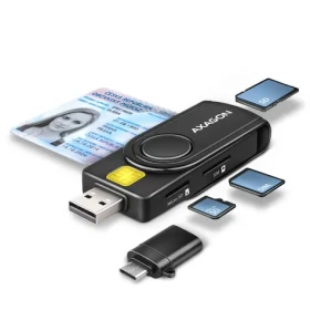 AXAGON CRE-SMP2A černá / Kapesní čtečka SMART, microSD/SD a SIM karet / USB-A C 2.0 (CRE-SMP2A)