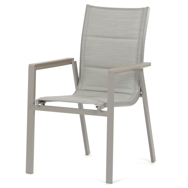 Zahradní židle, hliník, síťovina, béžová, AZC-S1110 GREY
