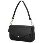 Luxusní dámská kožená kabelka na rameno Zinta, černá