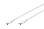 Digitus USB-C kabel bílá / Datový kabel / silikonový / USB 2.0 / PD 60W / 0,5 m (AK-300341-005-W)