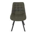 Židle jídelní, zelená látka, nohy černý kov