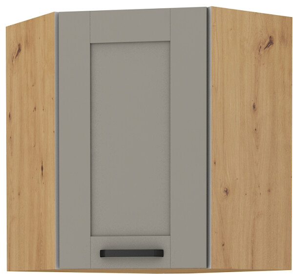 Horní rohová skříňka Luna 60x60 GN-72 1F (45°) Barva korpusu: Dub artisan, Barva dvířek: Clay Grey