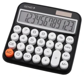 Genie 612BK černá / Kalkulačka / stolní / 12místná / LCD displej / baterie/solární napájení (12775)