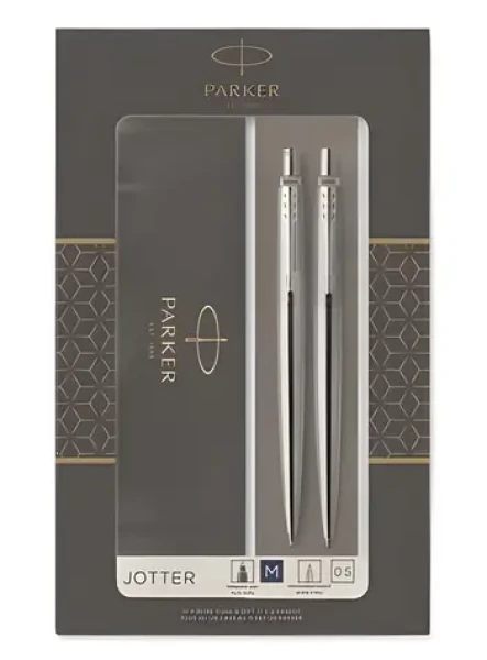 PARKER Jotter DuoSet Stainless Steel CT / Kuličkové pero + mikrotužka / hrot M / Dárková krabička (2093256)