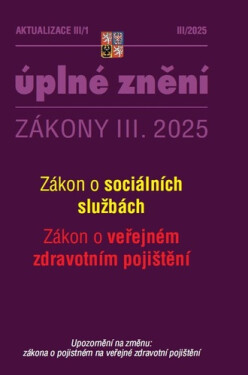 Aktualizace III/1 2025 O sociálních službách, o veřejném zdravotním