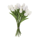 Bloomingville Umělá kytice Tulip Bouquet White 32 cm, bílá barva, multi barva, plast