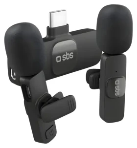 SBS Klopové mikrofony s USB-C přijímačem černá / Mikrofon / sada 2 ks / USB-C