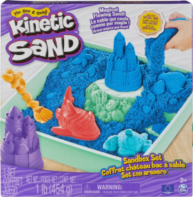 Kinetic sand krabice tekutého písku s podložkou modrá - Spin Master P.lushes