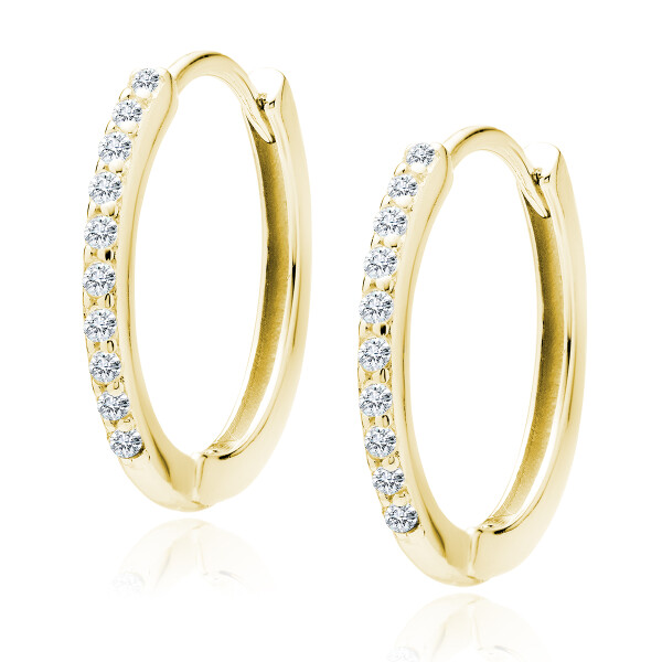 LUNICA Stříbrné náušnice HOOP GOLD 0707