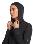 ICEBREAKER Wmns 200 Realfleece Descender LS Zip Hood, Jet Heather/Black/Cb velikost: L