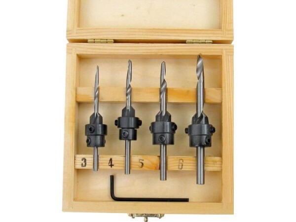 EXTOL CRAFT 20206 Vrtáky do dřeva s dorazem a záhlubníkem, sada 4ks