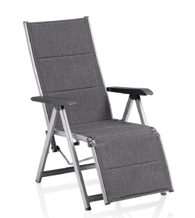 KETTLER BASIC PLUS PADDED relaxační, polohovací, hliníkové křeslo - stříbrná / antracit