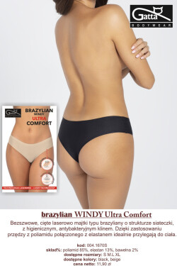 Dámské kalhotky brazilky - WINDY ULTRA COMFORT černá L