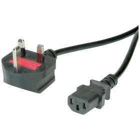 Value napájecí kabel [1x UK zástrčka - 1x IEC C13 zásuvka 10 A] 3.00 m černá
