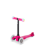 Mini Mini2grow Deluxe Magic LED pink - ZDARMA dopravné a Zdravá láhev! (Odrážedlo+koloběžka, barva růžová dle vyobrazení!)