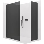 CERANO Sprchová zástěna Walk-in Crystal T L/P - 8 mm - bezvzpěrový systém - zlatá, grafitové sklo - 130x110x200 cm