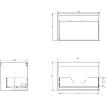 MEXEN - Box-A skříňka pro umyvadlo 70, 1 šuplík, černá mat 91AX0-0700-470-1-71
