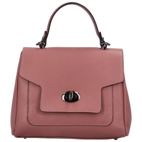 Luxusní dámská kožená kabelka do ruky Lúthien, růžová