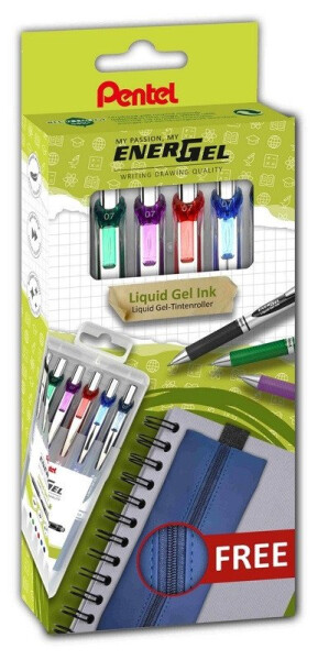 Sada gelových per Pentel, 0,7 mm, 6 barev