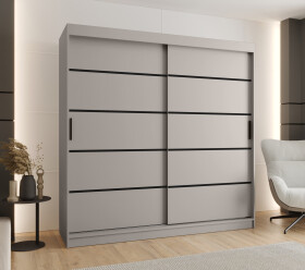 Šatní skříň Abi Rubino V1 Rozměry: 200 cm, Barva korpusu + barva dveří: Kašmír