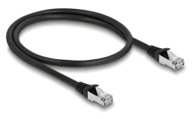 Delock / Síťový kabel / Cat.6A S/FTP / PUR venkovní / RJ45 - RJ45 / 0,5 m / černý (80133)